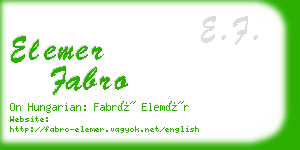 elemer fabro business card